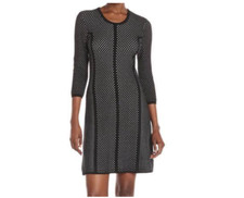 Women's Rachel RACHEL ROY Patterned Knit Sweater Dress XS Black