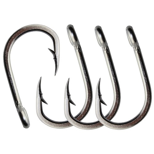 Laxygo 50pcs Offset Circle Fishing Hooks - Size 1/0, High Carbon Steel For Saltwater & Freshwater