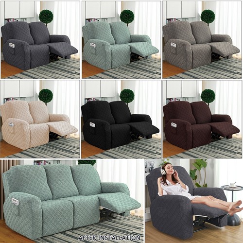 Stretch Jacquard Recliner Chair Covers 1 2 3 4-Seater Couch Slipcover Sofa Cover