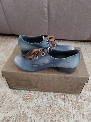 Moma Pumps Gr. S in Blau ''Ölgewaschen'' 