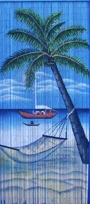 Bamboo Bead Curtain Window Door Patio Porch Room Divider Wall - Main Image