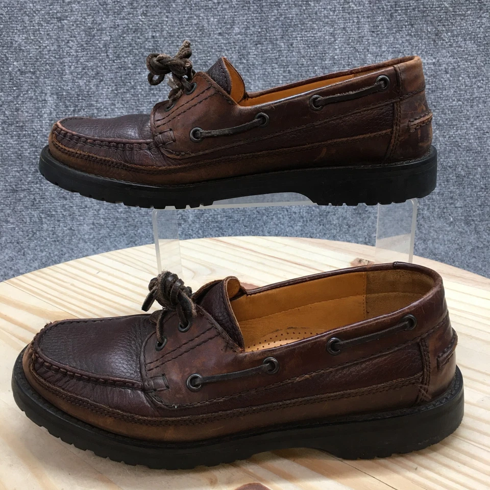 Zapatos Cole Haan Para Hombres 7 Anchos Barco Marrón Con Cordones Parte Superior Baja Cómodos Informales Puntera Redonda Foto 2 de 4