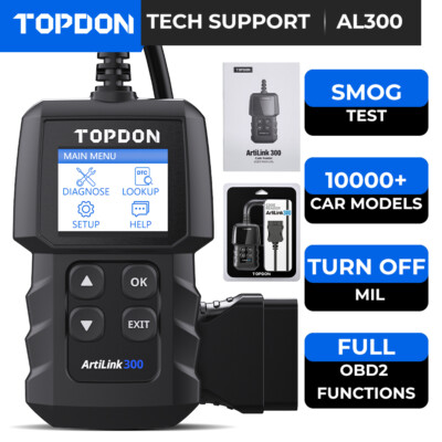 TOPDON AL300 OBD2 Code Reader Scanner Car Smog Check Engine Fault Diagnostic US