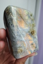 Labradorite Crystal Free Form 6.5cm 299g Orange Pink Flashes Healing