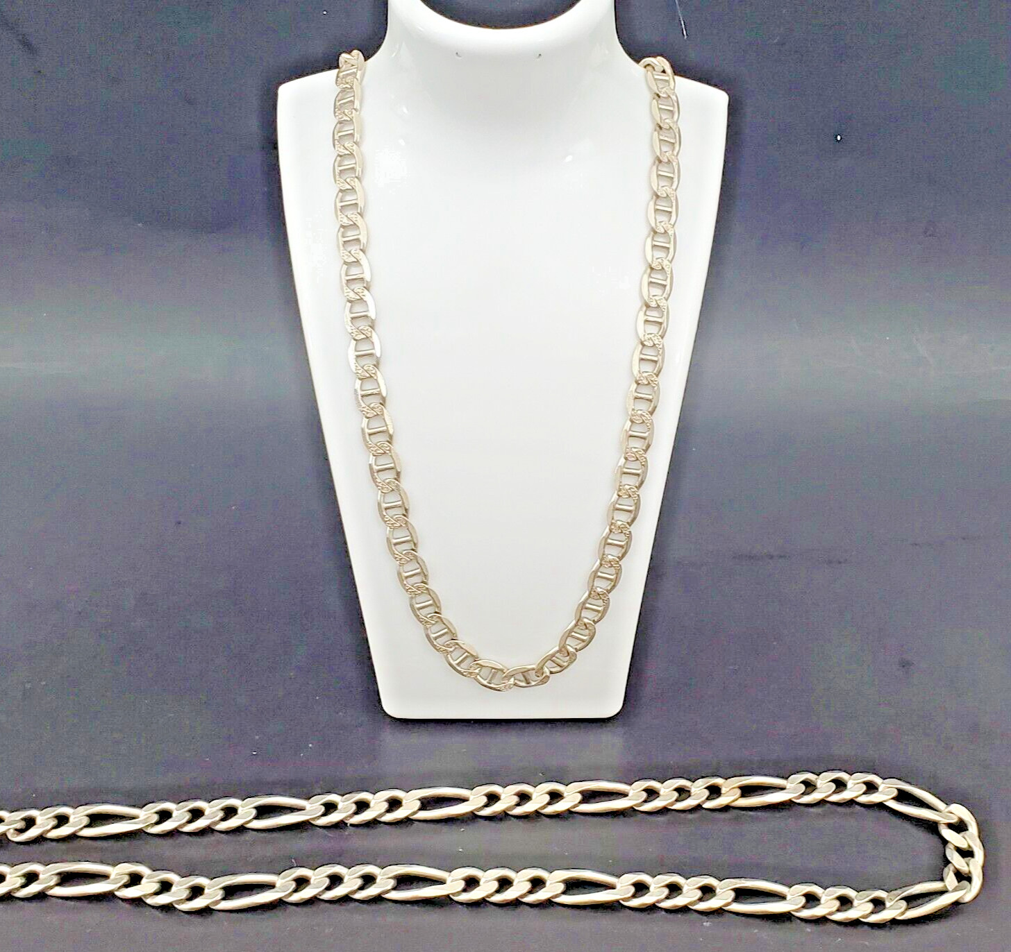 Two Different Design Sterling Silver Heavy Link S… - image 1