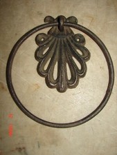 Vintage Cast Iron Drop Ring Wall Mount Towel Holder