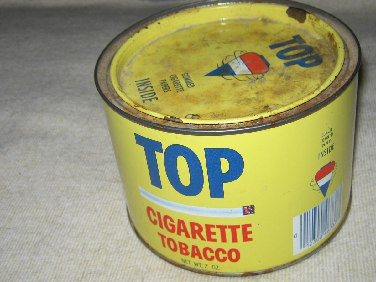 top cigarette tobacco tin Vintage Mid Century Lithograph Print Flip Oval Metal Boxes - Set of 3 Vintage TOP Cigarette Tobacco R.