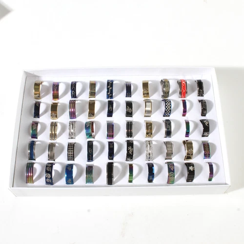 50pcs Stainless Steel Rings Wholesale Men Women Fashion Jewelry Ring lot - Picture 3 of 11