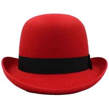 Men Women Felt Bowler Hat Classic Party Hats Lightweight Derby Fedora Hats.