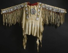 Handmade Powwow War Shirt Regalia Tribal Beadwork Fringe Beaded Detail NA188