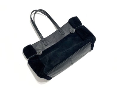 UGG Australia Bailey Genuine Leather Tote Black Bag