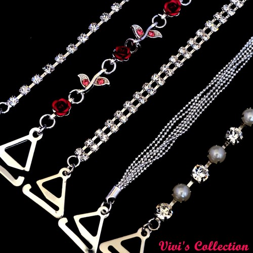 Bra Straps Adjustable Rhinestone Detachable Diamante Pearl Metal