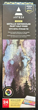 NEW Arteza Metallic Watercolor Metallic Paint Half-Pans, 24pc SEALED