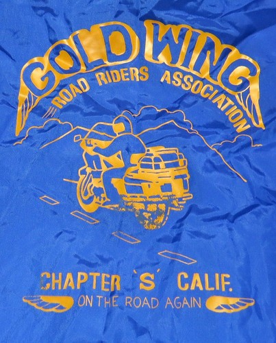 vtg GOLD WING ROAD RIDERS 80s Blue Satin Jacket SMALL California Motorcycle - 第 3/11 張圖片