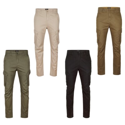 riverso Cargohose Herren Stretch Tapered Fit RIVNick Cargo Hose Taschen