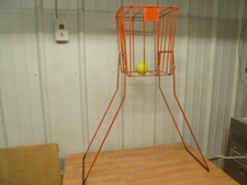 BALL HOPPER Orange Steel Wire Tennis/ Pickle Ball Hopper Caddy Stand and Carrier