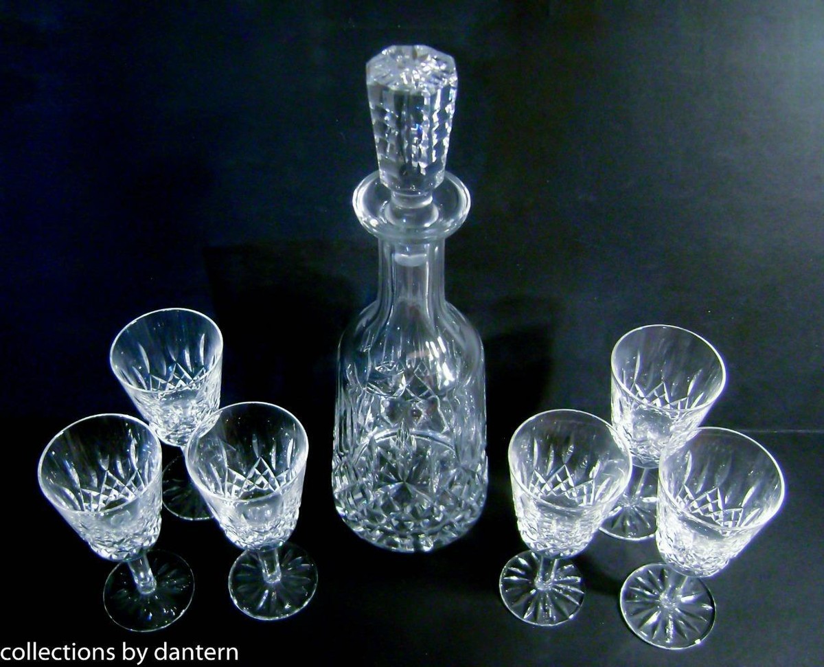 Waterford Crystal Lismore Decanter and Six Sherry Goblets | eBay