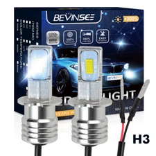 2X H3 LED Fog Light Bulbs 6000K For Nissan NP300 Frontier 2016-2019 Bright White