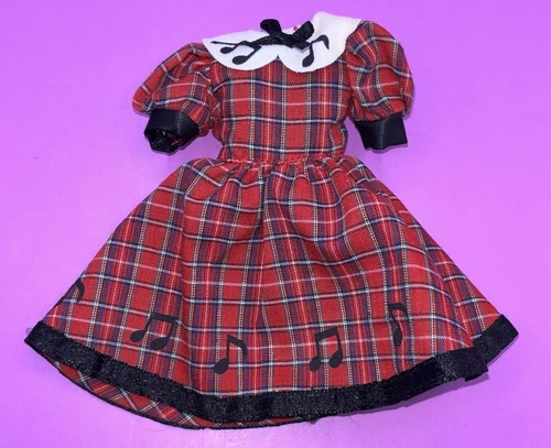 Vintage Takara Barbie Lady Licca Jenny Red Plaid Dress Music Notes Tagged 80’s