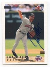 2002 Fleer Triple Crown Joe Mays Signed Card Baseball MLB Autographed AUTO #77