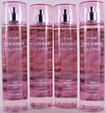 QTY 4- Bath & Body Works PINK COCONUT CALYPSO Fine Fragrance Body Mist Spray 8Oz