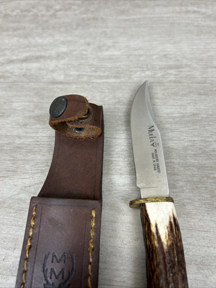 Cuchillo de caza Muela Spain 90076 Fury hoja fija mango ciervo con funda de cuero Foto 4 de 4