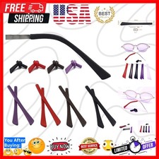 5 Pairs Silicone Anti-Slip Eyeglass End Tips Ear Sock Pieces Tube Sleeve Glas...