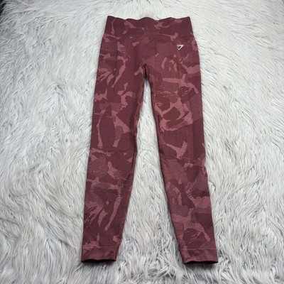 Gymshark Women's S Cherry Brown Adapt Camp Seamless Leggings Ruched Seat