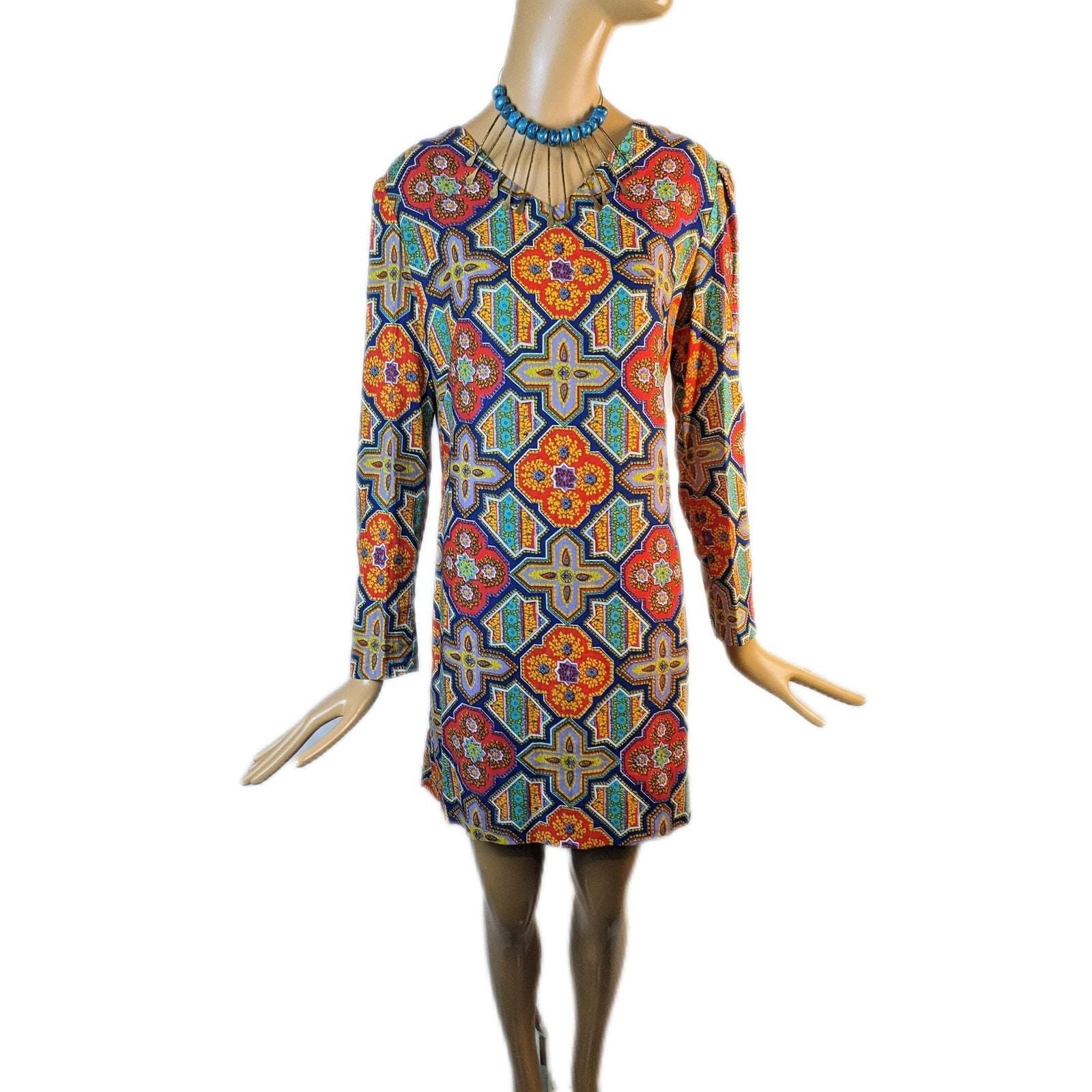 Vintage 60s Mod Psychedelic Babydoll Mini Dress L… - image 8
