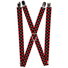  Suspenders - 1.0  - Checker Black/Gray/2 Red ACC NEW