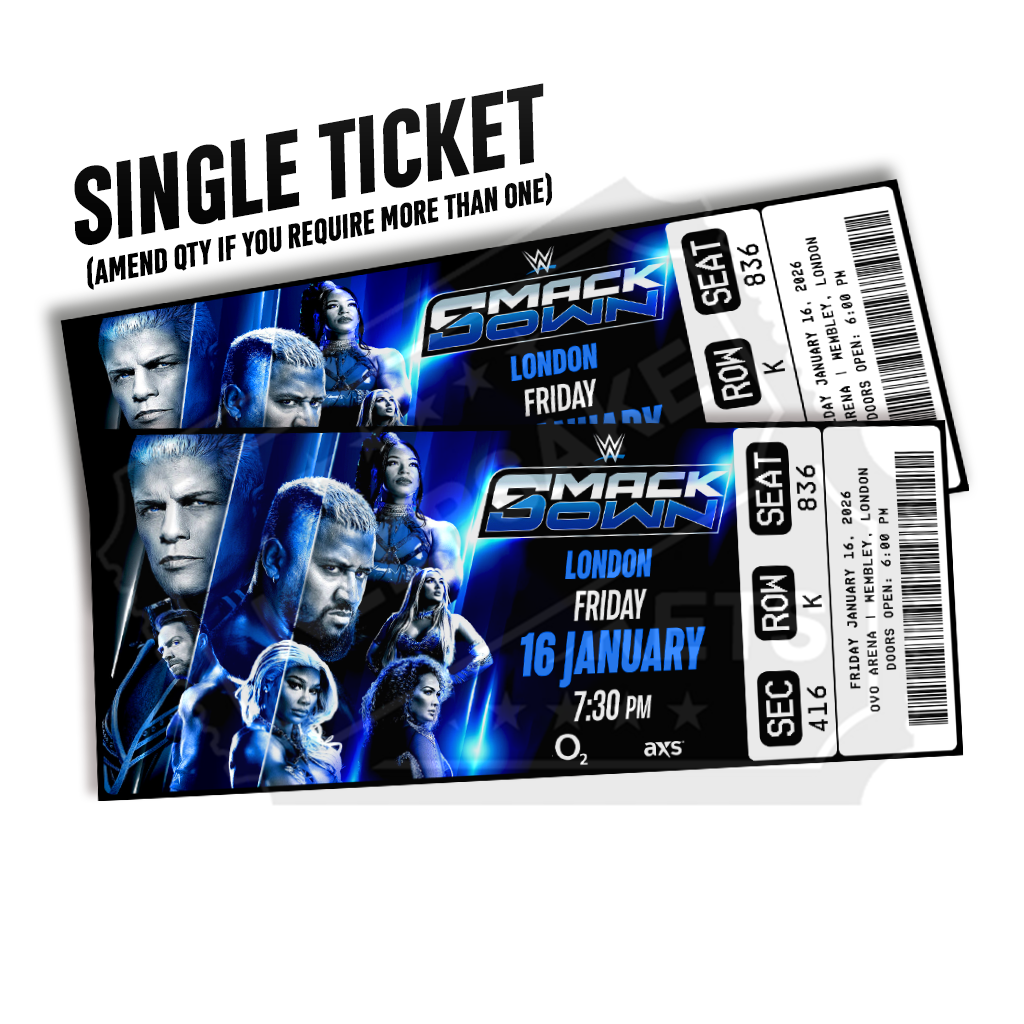 WWE RAW SMACKDOWN Mock Ticket UK Tour 2025/2026 Personalized