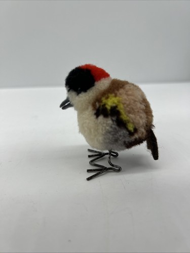 Steiff Wolle Specht Vogel Wolle Woolie Metallbeine OHNE AUSWEIS Bommel 2,5" Vintage