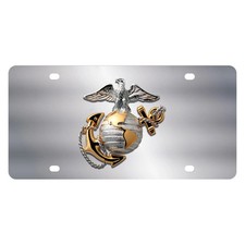 Eurosport Daytona 1913N-1 - LSN Polished License Plate with Black Eagle with