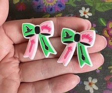 2 Pce WICKED Movie Themed BOW Shaped Silicone Focal Beads DIY Jewelry Pens NEW