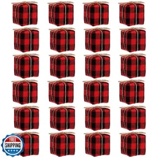 Chivao 24 Pcs Christmas Tree Decorations Mini Presents for Crafts Buffalo Pla