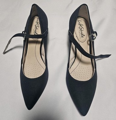 Womens Life Stride Soft System High Heels Black Size 6.5 Single Strap
