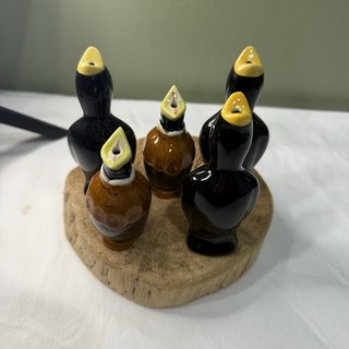 Lot Of 5 Pie Birds Vintage Estate Sale 3 Black Birds 2 Brown Birds