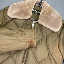 Vtg Tempco Sz 42 Goose Down Insulated Puffer Jacket Fur Collar Chore Mens USA **