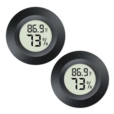 2 Pack Mini Digital Hygrometer Thermometer Gauge, Indoor Outdoor Temperature Hum