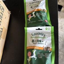 2 Bags Greenies Supplements Chews For Dogs Chicken. 40ct. Each. New