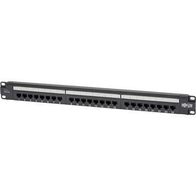 24 Port Cat6 Patch Panel Power Over Ethernet Rack Mount 1U Network Organizer