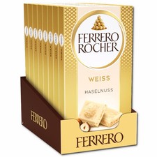 (24,57€/1kg) Ferrero Rocher Weiss, Schokolade, 8 Tafeln je 90g