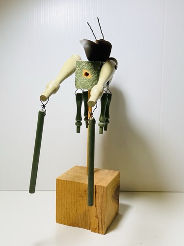 Wooden Grasshopper Garden Decor Handmade 12” Tall - Picture 6 of 11