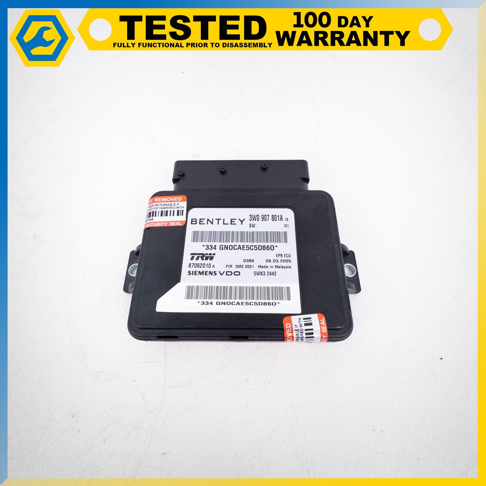 03-13 BENTLEY CONTINENTAL GT GTC ELECTRONIC PARKING BRAKE CONTROL MODULE OEM