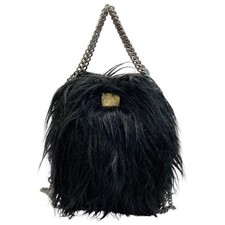 Stella McCartney Falabella Mini borsa a tracolla pelliccia nera ecopelle...