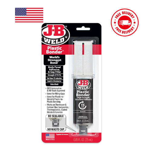 JB Weld Plastic Weld Quick Setting Epoxy Syringe Bonder Repair Glue Black