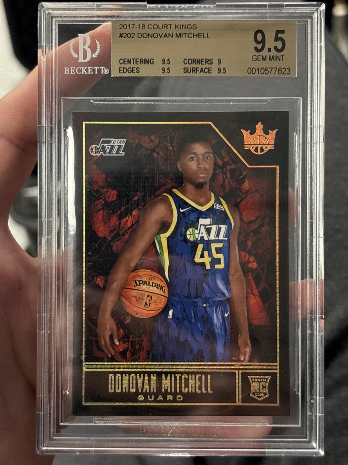 2017-18 Court Kings Donovan Mitchell Level 4 #202 BGS 9.5 SSP Rookie Card