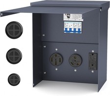 Temporary Power Outlet Panel Weatherproof, Thicker Prewired RV Electrical Panel