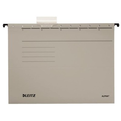 Leitz Alpha 19853085 Suspension File Coloured Chipboard Pack of 5 Grey