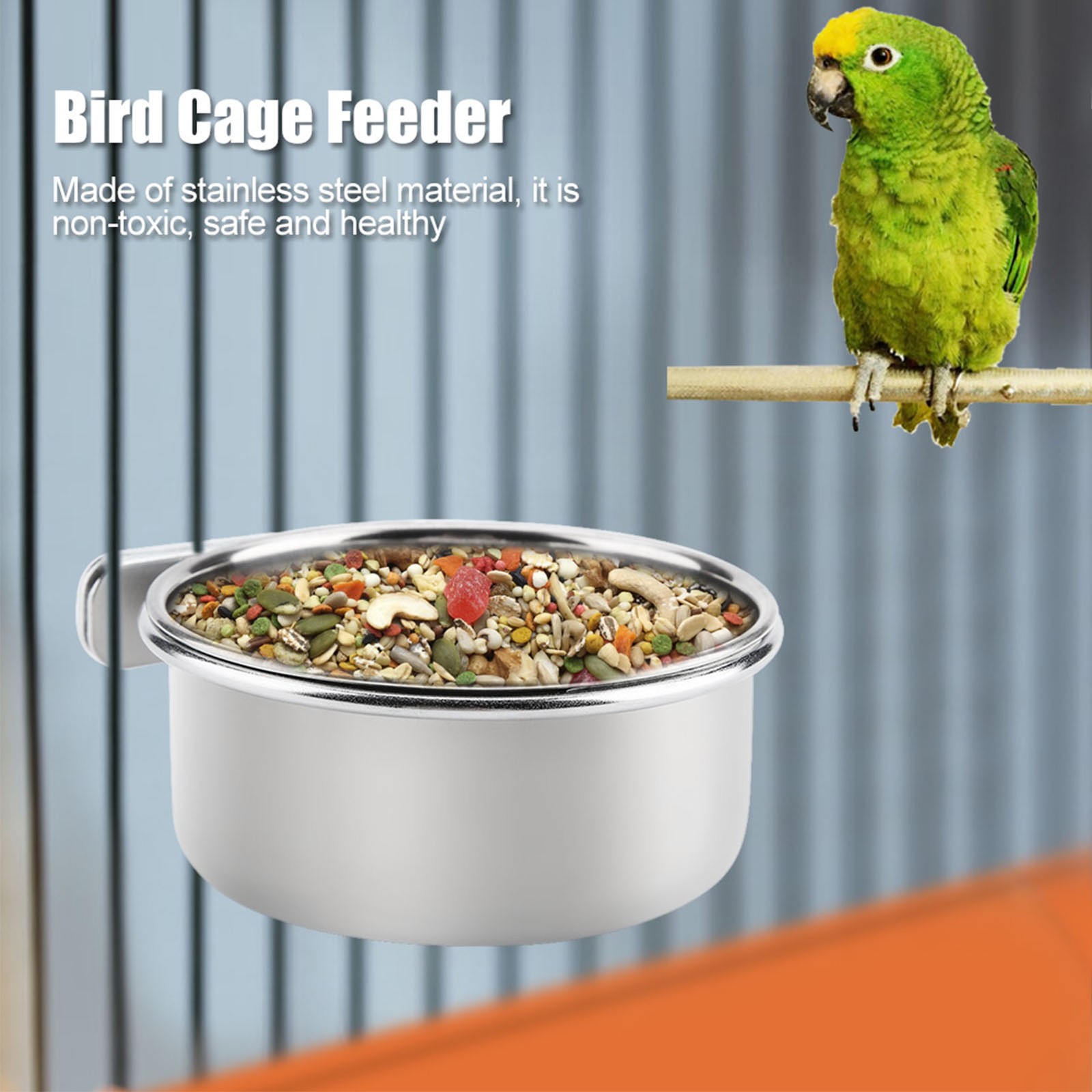 Stainless Steel Feeder Anti-Rust Bowl For Bird Cage